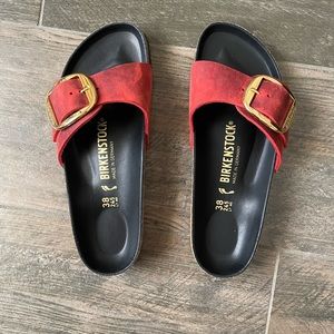 Birkenstock Madrid Big Buckle Oiled Red size 38